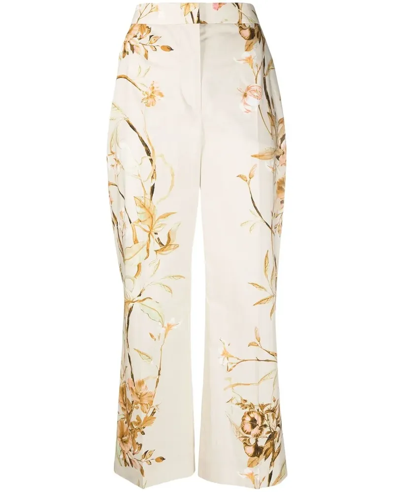 Alberta Ferretti Hose mit Blumen-Print - Nude Nude