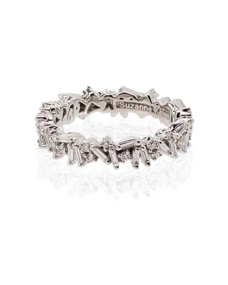 Suzanne Kalan 18kt white gold Icon baguette diamond ring - Silber Silber