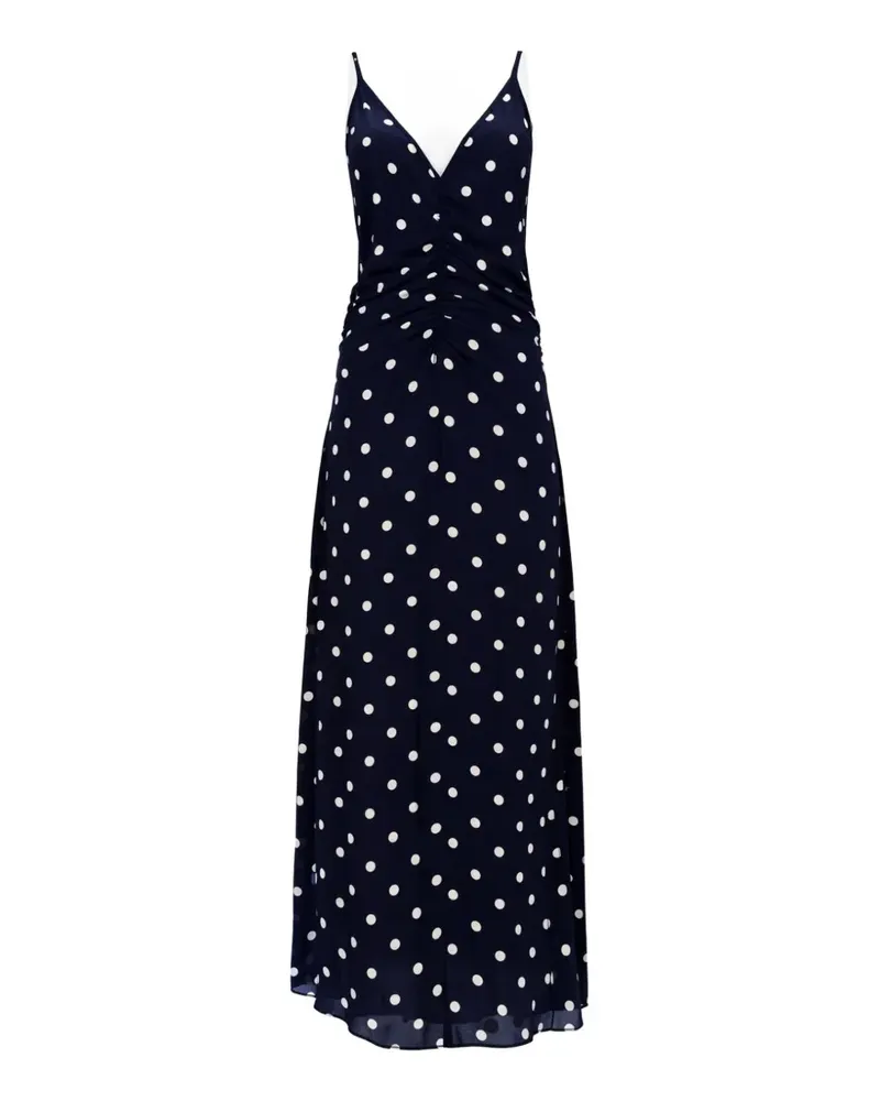 Baum und Pferdgarten Atalia polka-dot ruched midi dress - Blau Blau