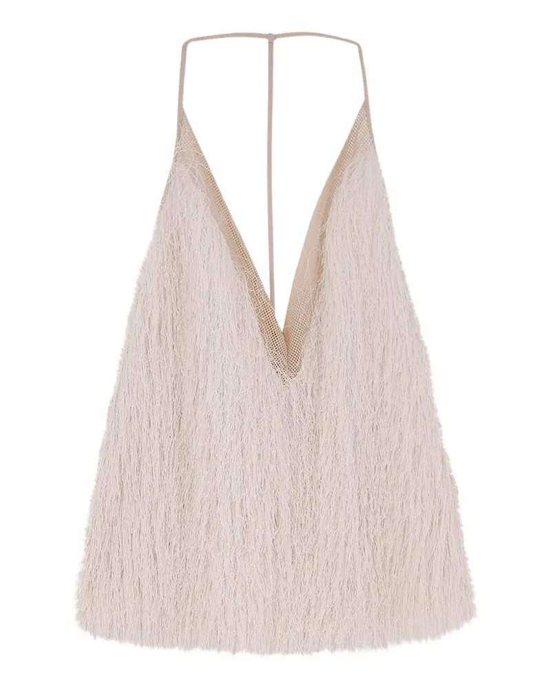 ALYSI Fransenoberteil mit V-Ausschnitt - Nude Nude