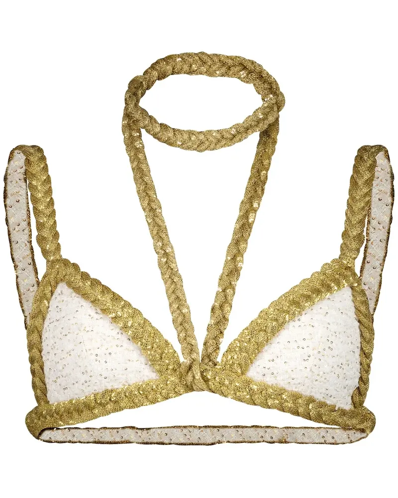 Giambattista Valli Cropped-Top mit Flechtborten - Weiß Weiß