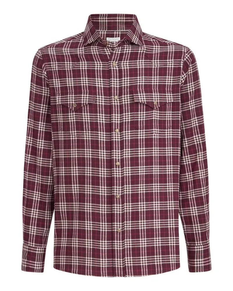 Brunello Cucinelli Flanellhemd mit Schottenkaro - Rot Rot