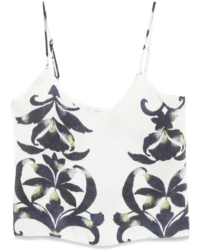 forte_forte Top mit Blumen-Print - Weiß Weiß