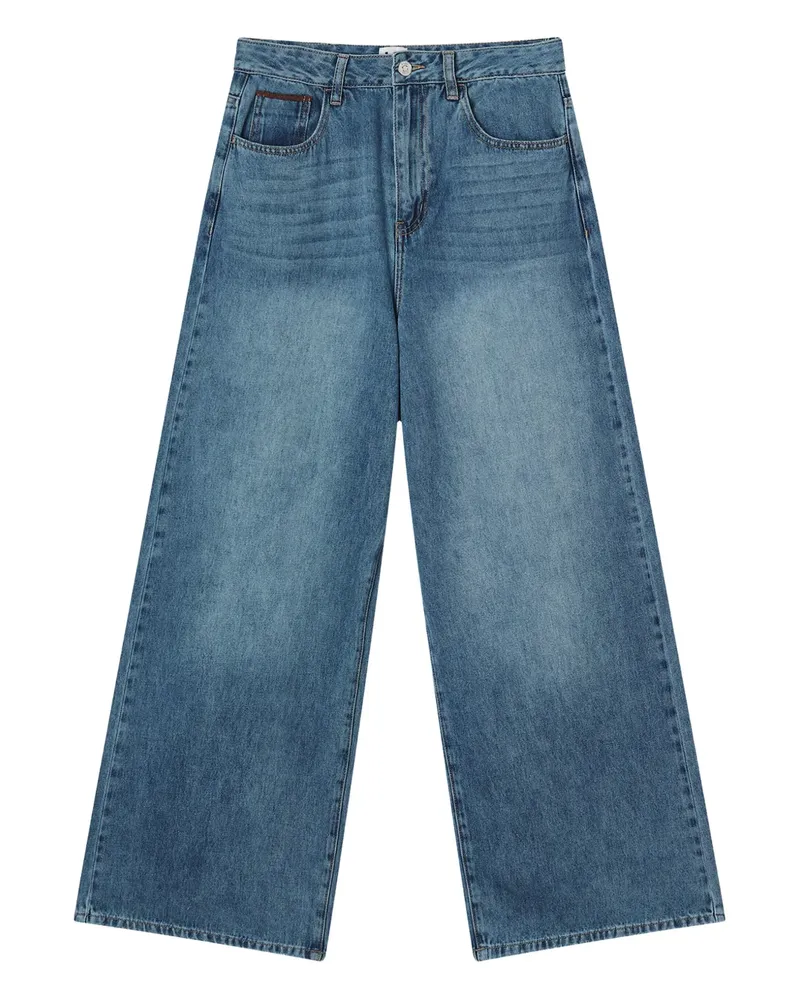 b+ab Jeans mit Logo-Patch - Blau Blau