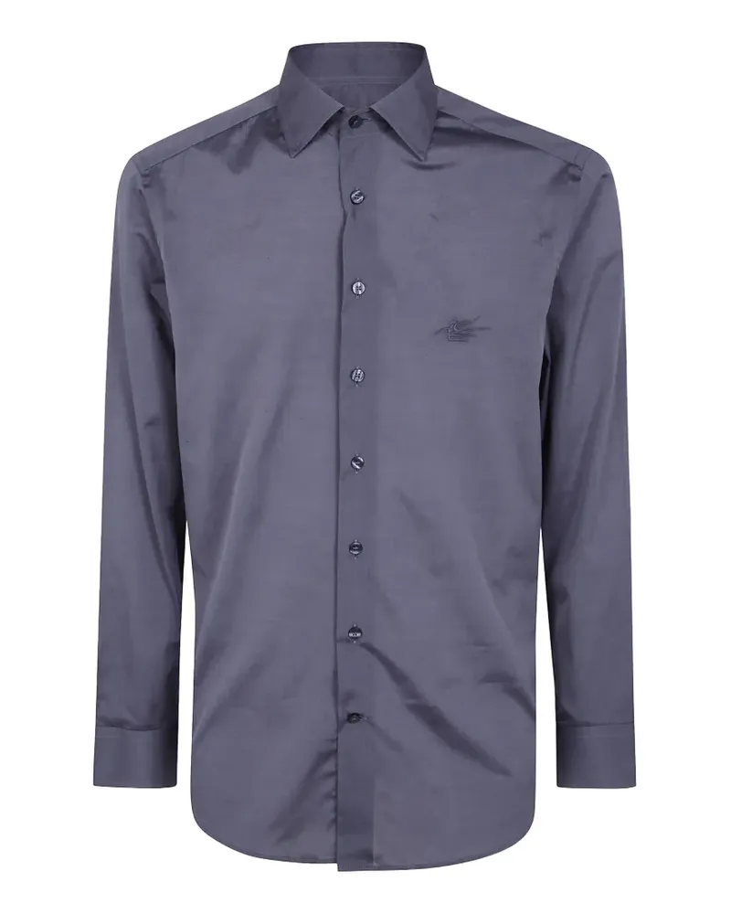 Etro Poloshirt mit Pegasus-Stickerei - Grau Grau