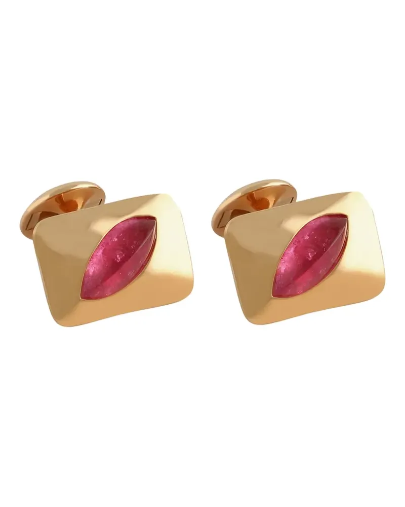 Tateossian 18kt Marquise Diagonal Rotgold-Manschettenknöpfe - Rosa Rosa