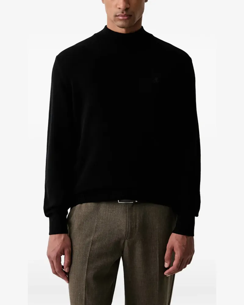 Marc O'Polo Pullover mit Logo-Stickerei - Schwarz Schwarz