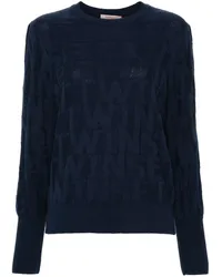 Twin-Set jacquard-logo sweater Blau