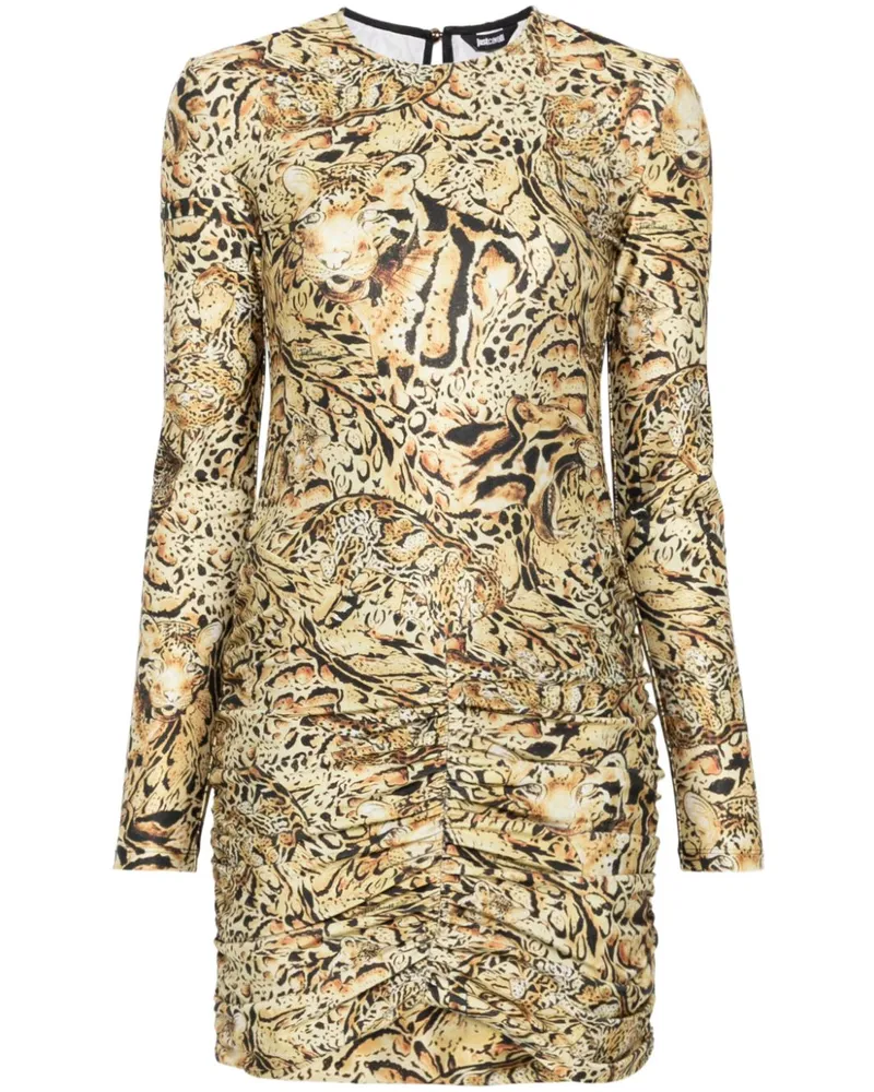 Just Cavalli Minikleid mit Tiger-Print - Gelb Gelb
