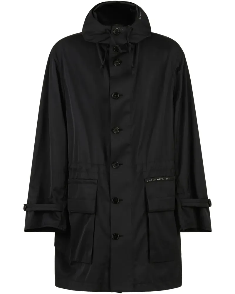 Marni Wasserfester Kapuzenparka - Schwarz Schwarz