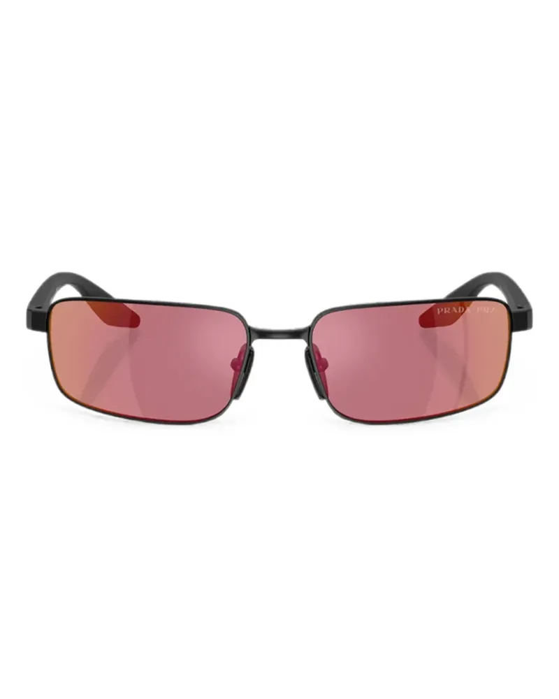 Prada Sonnenbrille mit eckigem Gestell - Schwarz Schwarz