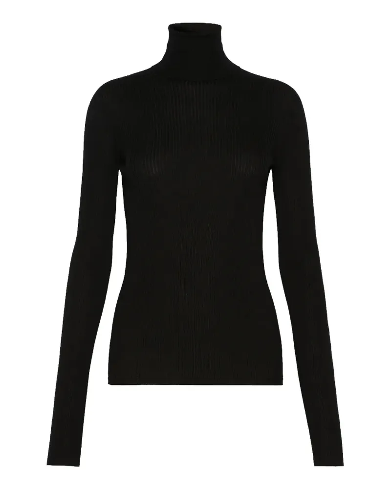 SPORTMAX ribbed-knit roll-neck sweater - Schwarz Schwarz