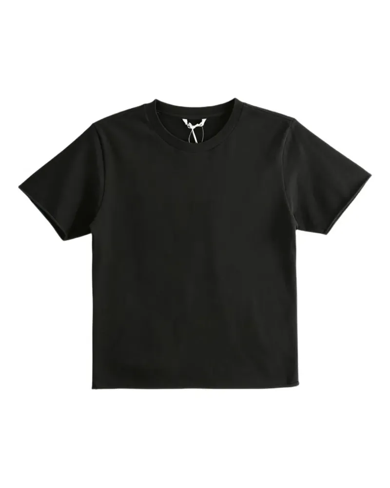 AURALEE raw-edge short-sleeve T-shirt - Schwarz Schwarz