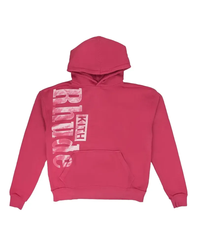 RHUDE x Kith logo-print cotton hoodie - Rosa Rosa