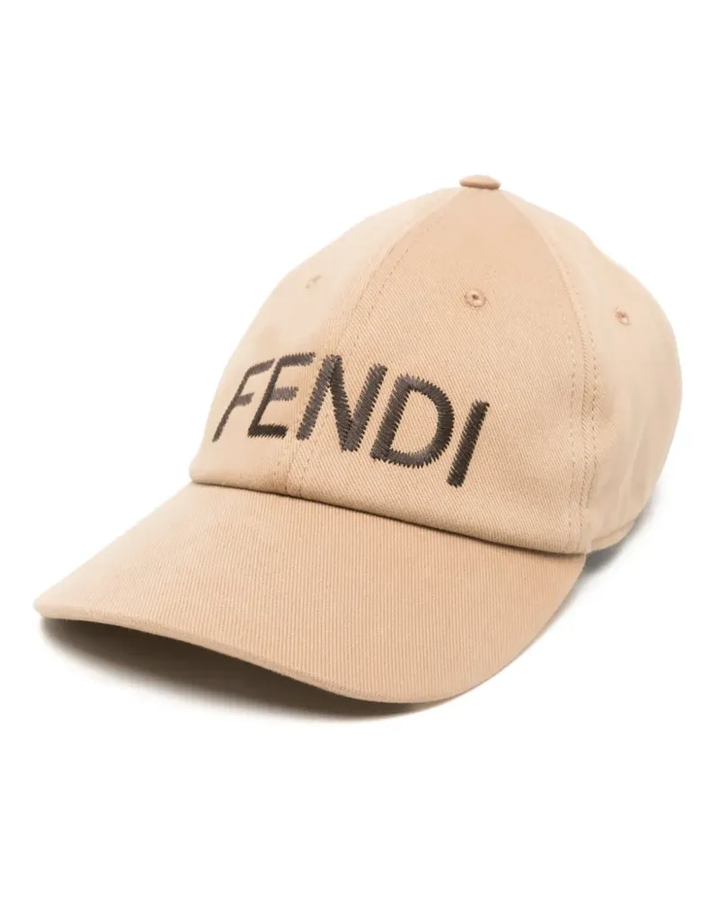 Fendi Baseballkappe mit Logo-Stickerei - Nude Nude