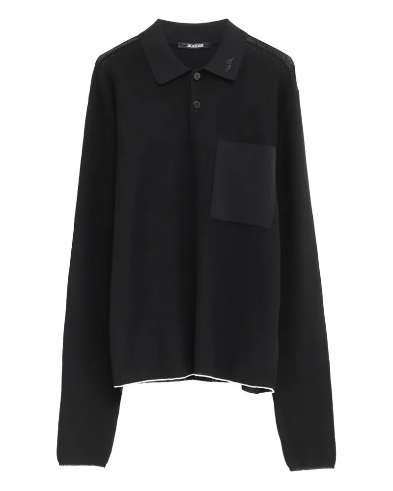 Jacquemus logo-embroidered patch-pocket knitwear sweater - Schwarz Schwarz