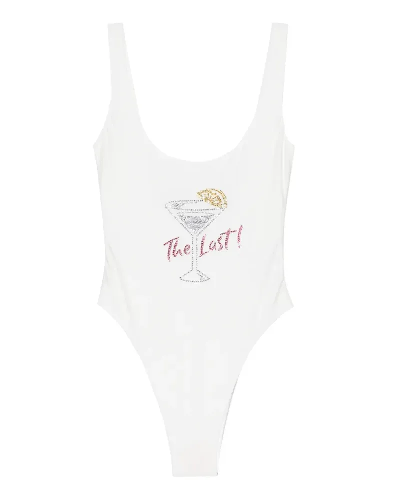 Oséree rhinestone-embellished scoop-neck swimsuit - Weiß Weiß