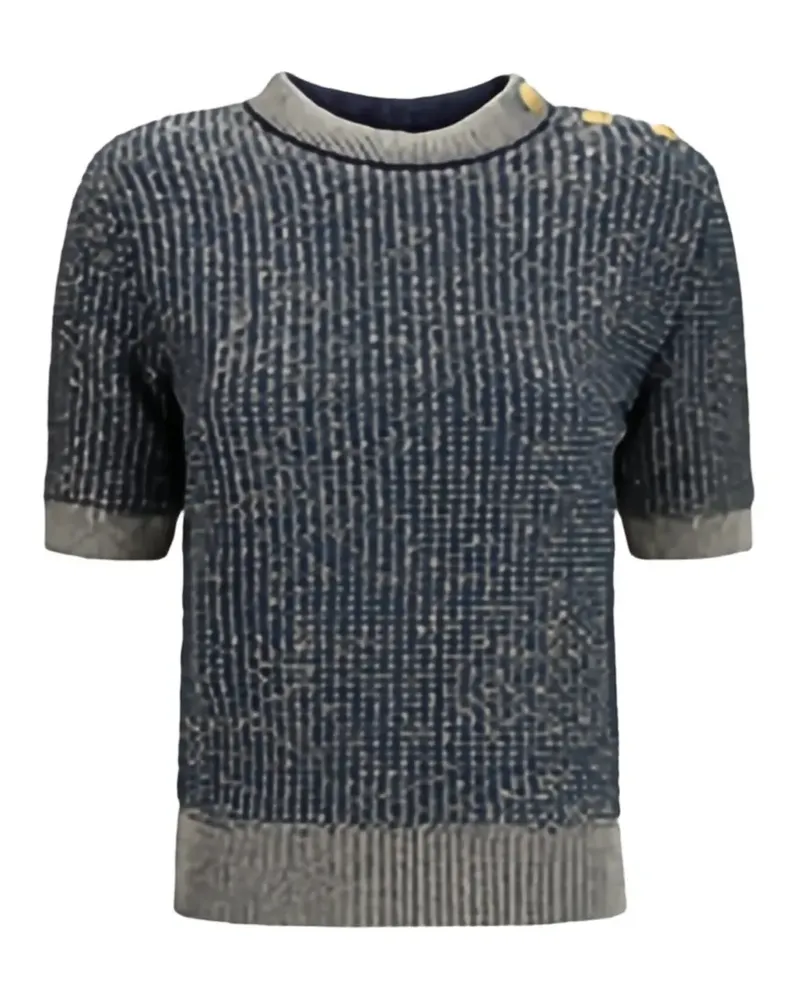 Balmain sequin-embellished button-detail sweater - Blau Blau