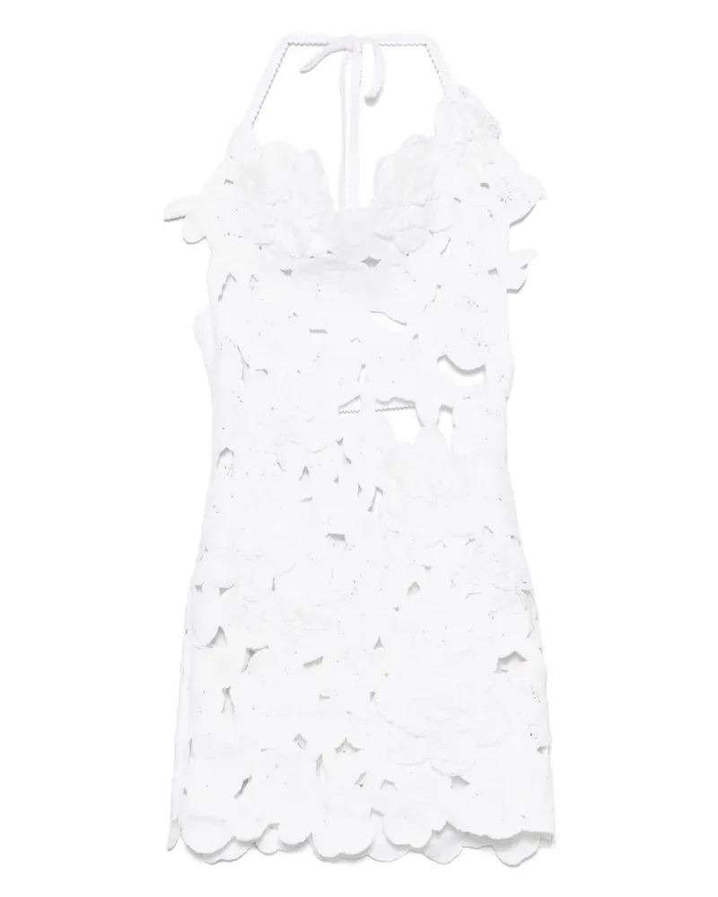 Blumarine Minikleid mit Lochmuster - Weiß Weiß