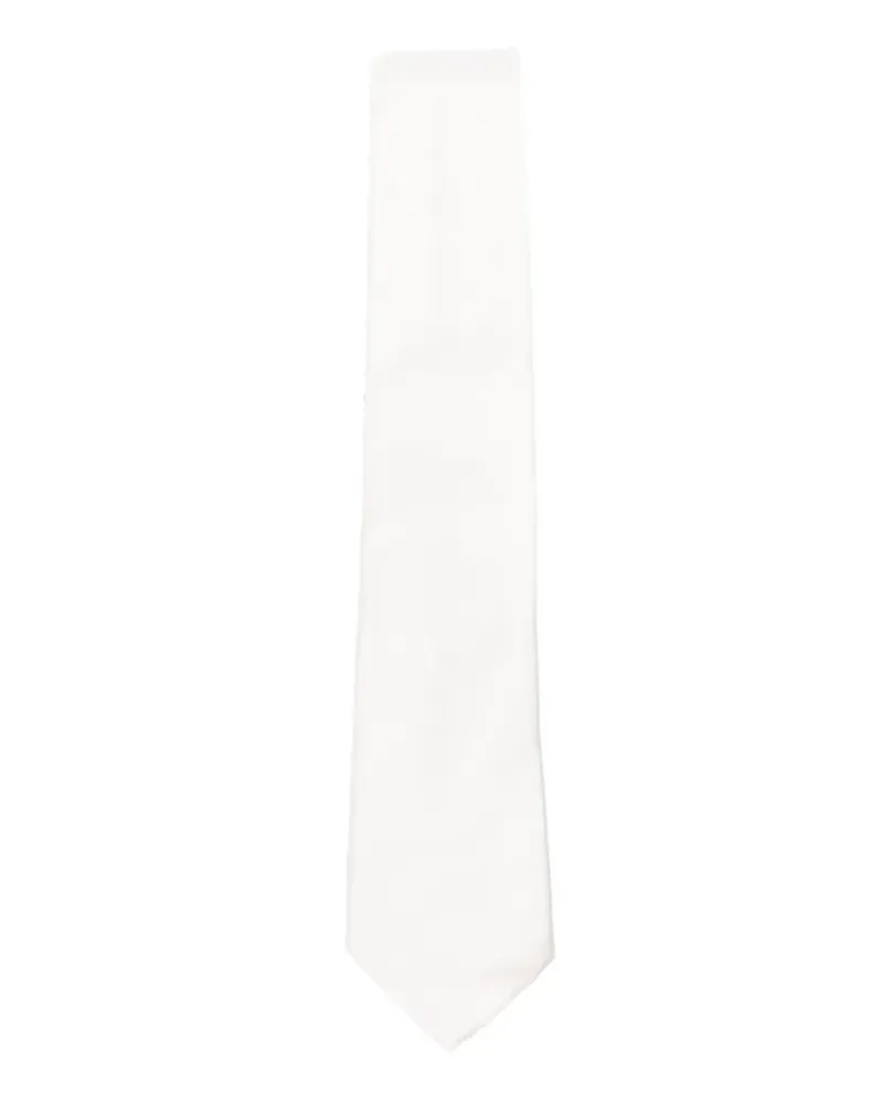 Canali pointed-tip tie - Weiß Weiß