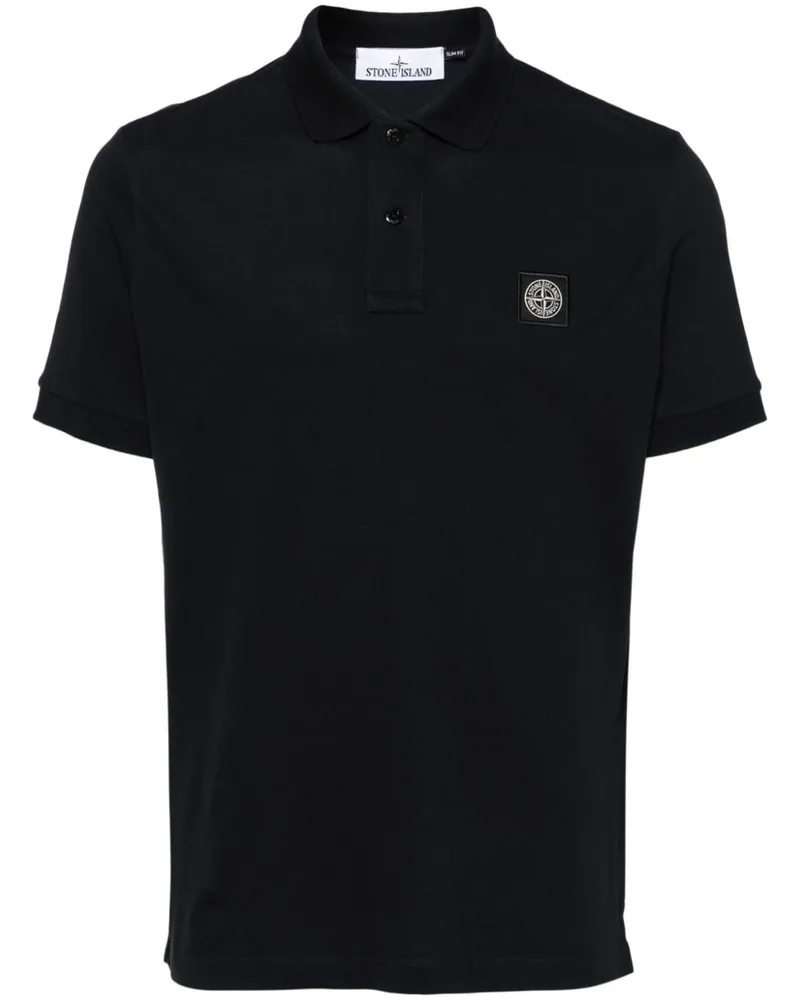 Stone Island Poloshirt mit Kompass-Patch - Blau Blau