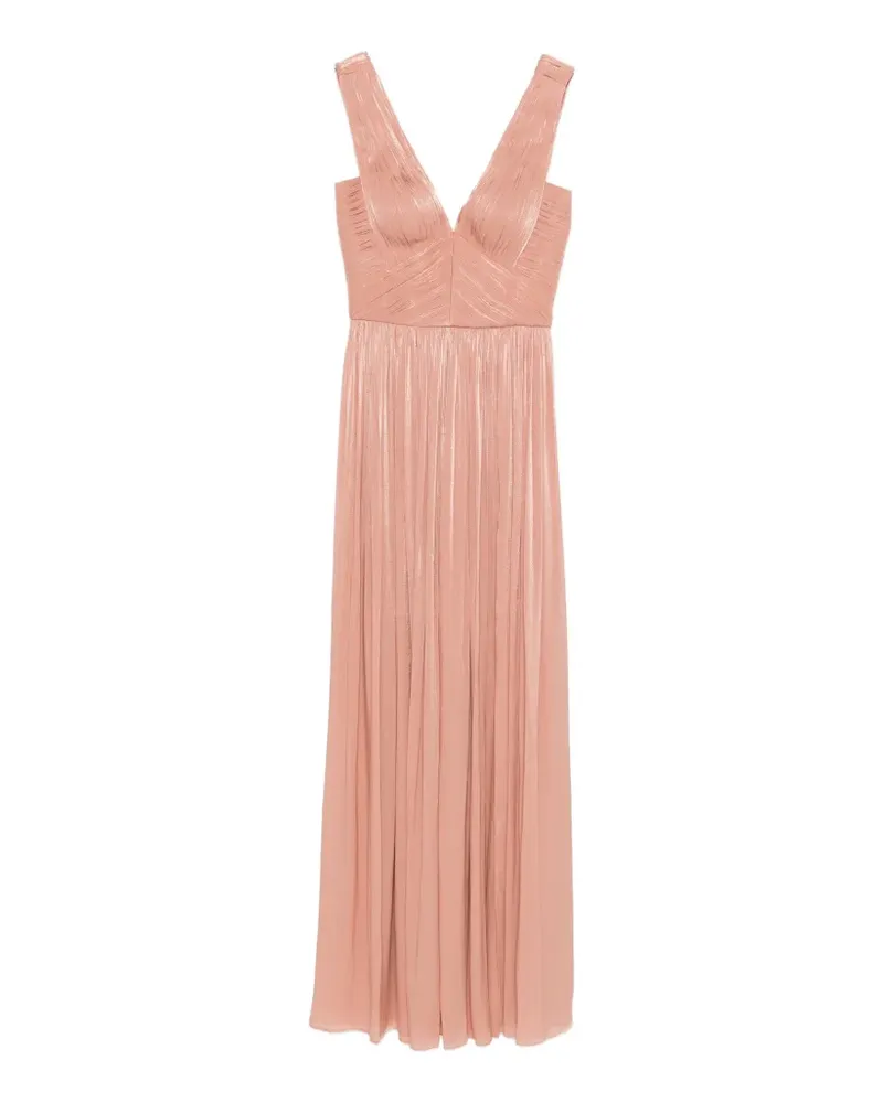 COSTARELLOS V-neck pleated maxi dress - Rosa Rosa