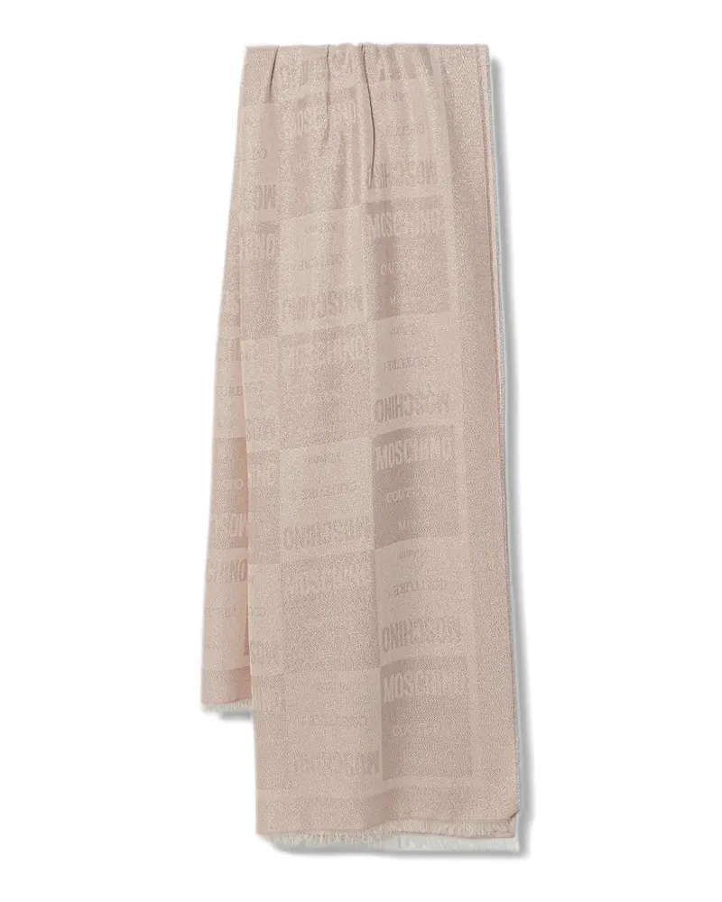 Moschino Jacquard-Schal mit Logo - Nude Nude