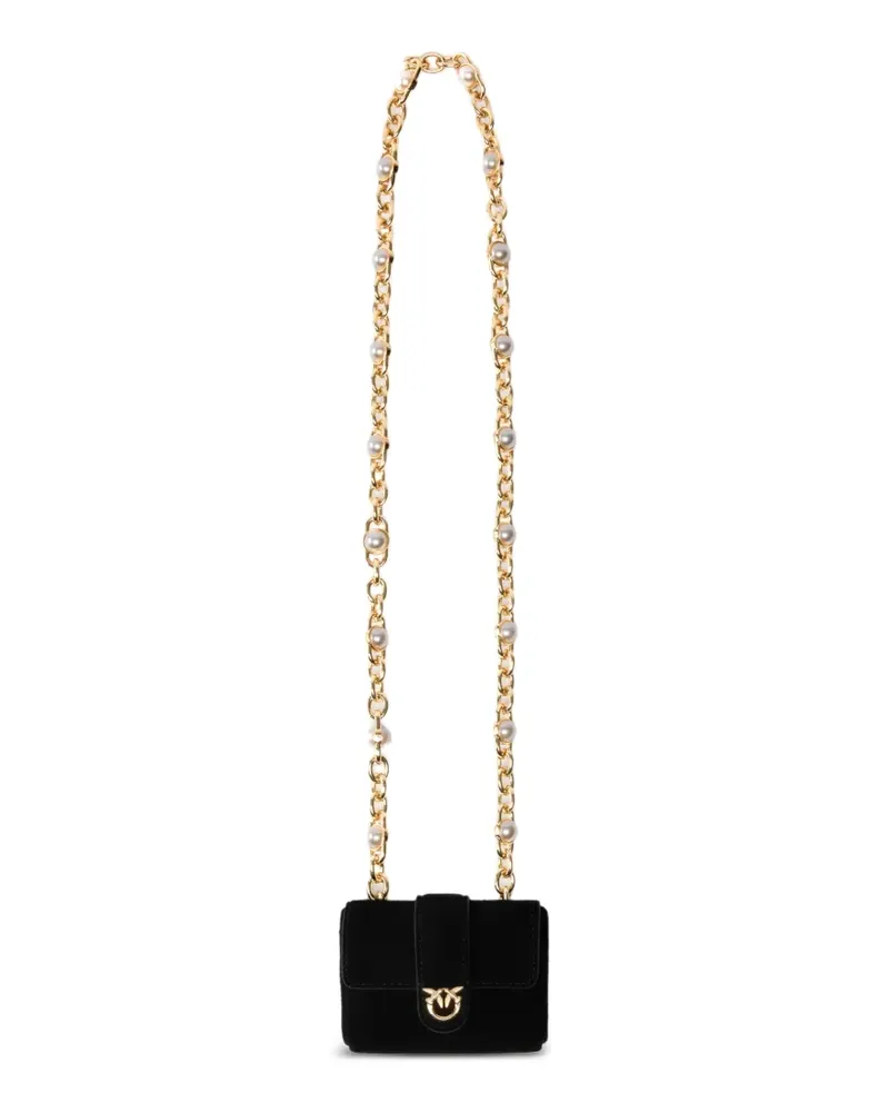 Pinko Love Birds Gürteltasche mit Perlen - Schwarz Schwarz