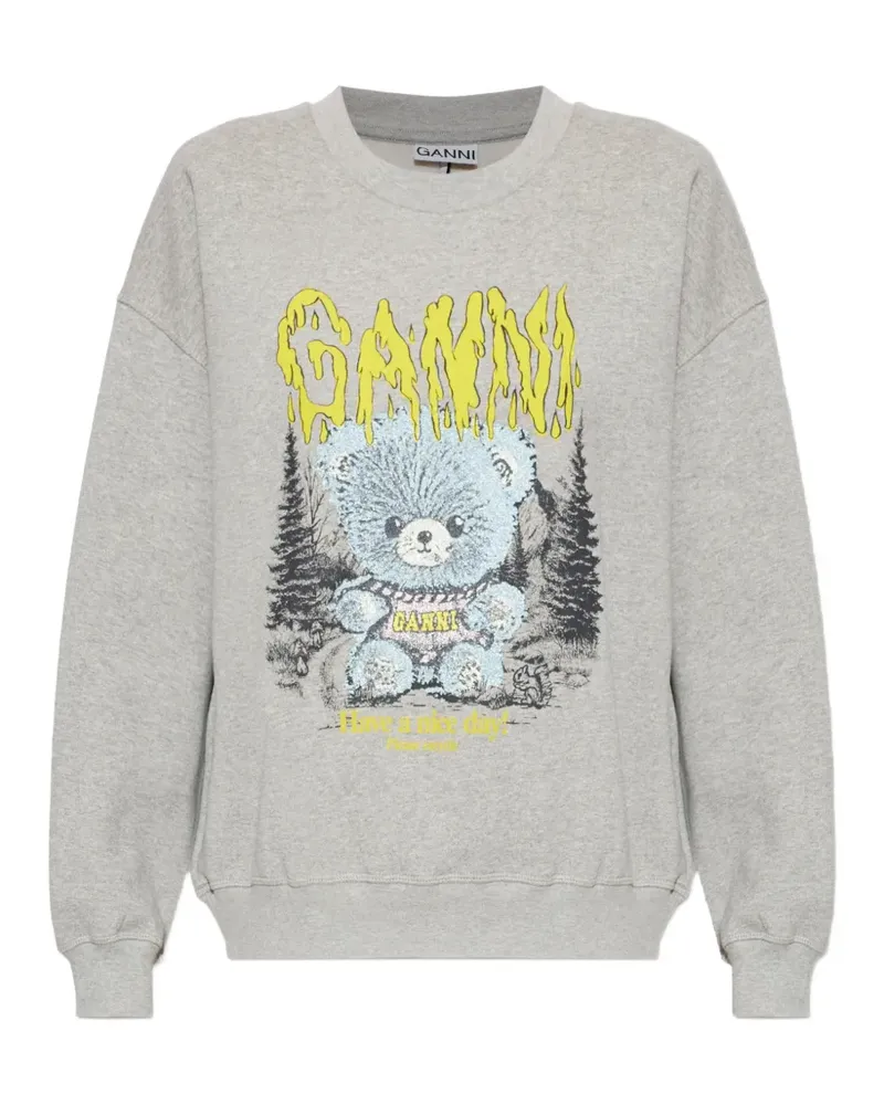Ganni Sweatshirt mit Forest Teddy - Grau Grau