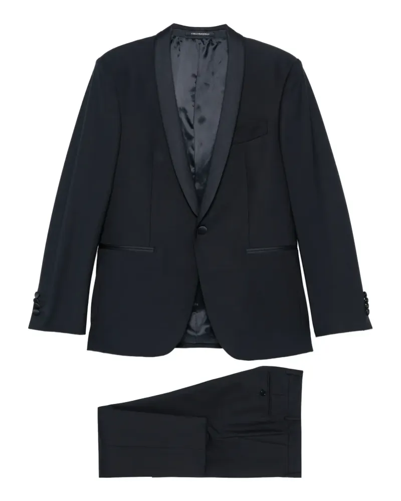 Carlo Pignatelli shawl-lapel single-breasted suit - Blau Blau