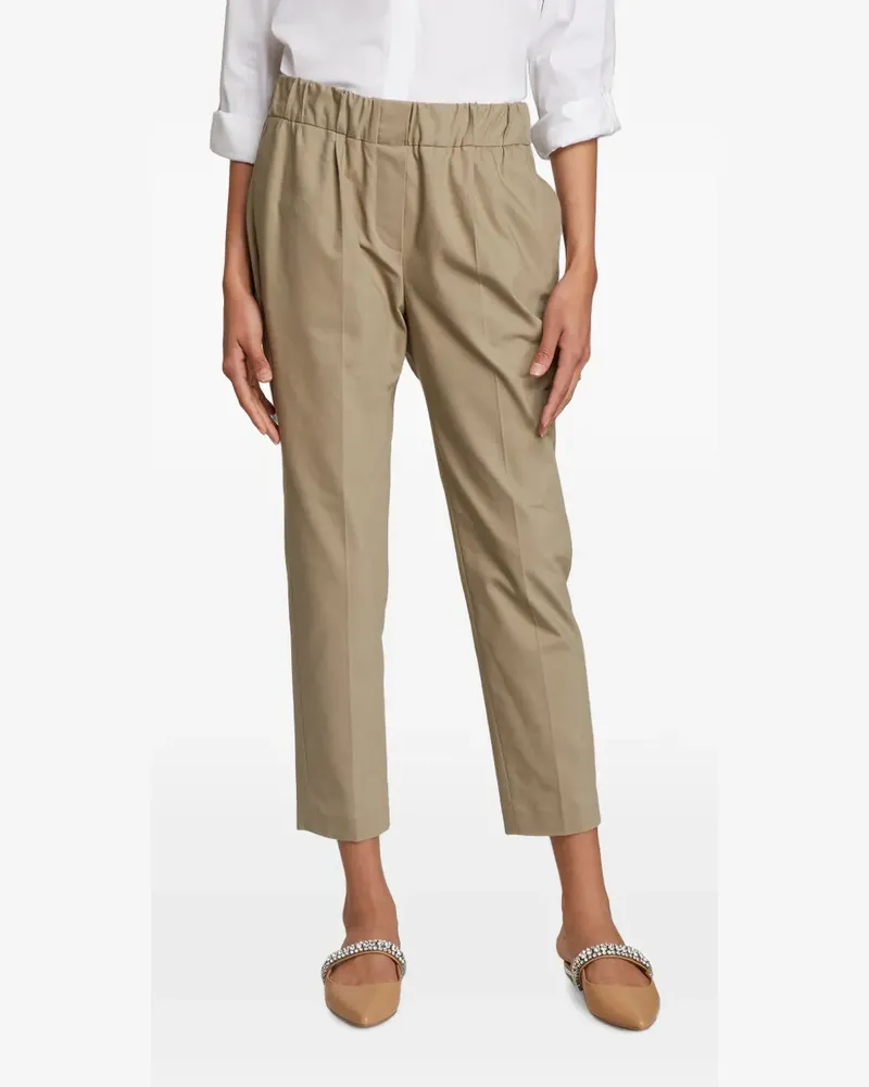 Brunello Cucinelli elasticated-waist tapered trousers - Nude Nude