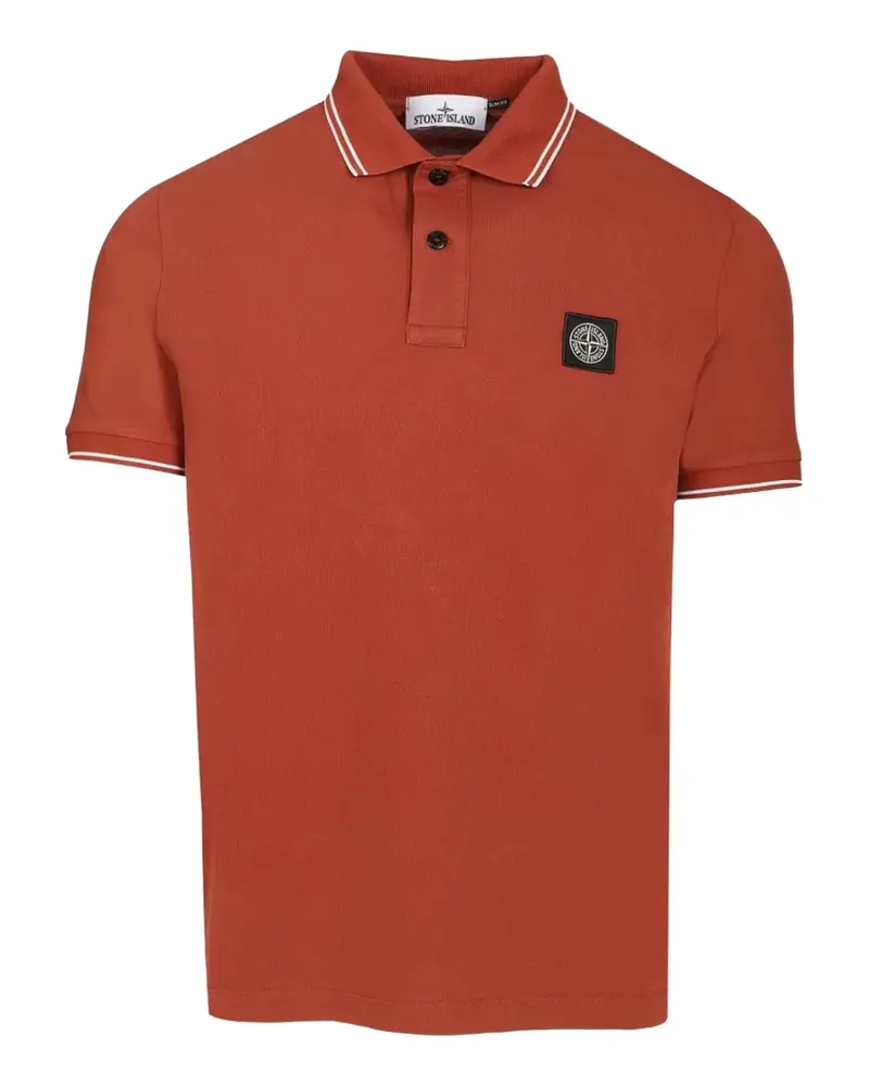 Stone Island Poloshirt mit Logo-Patch - Orange Orange