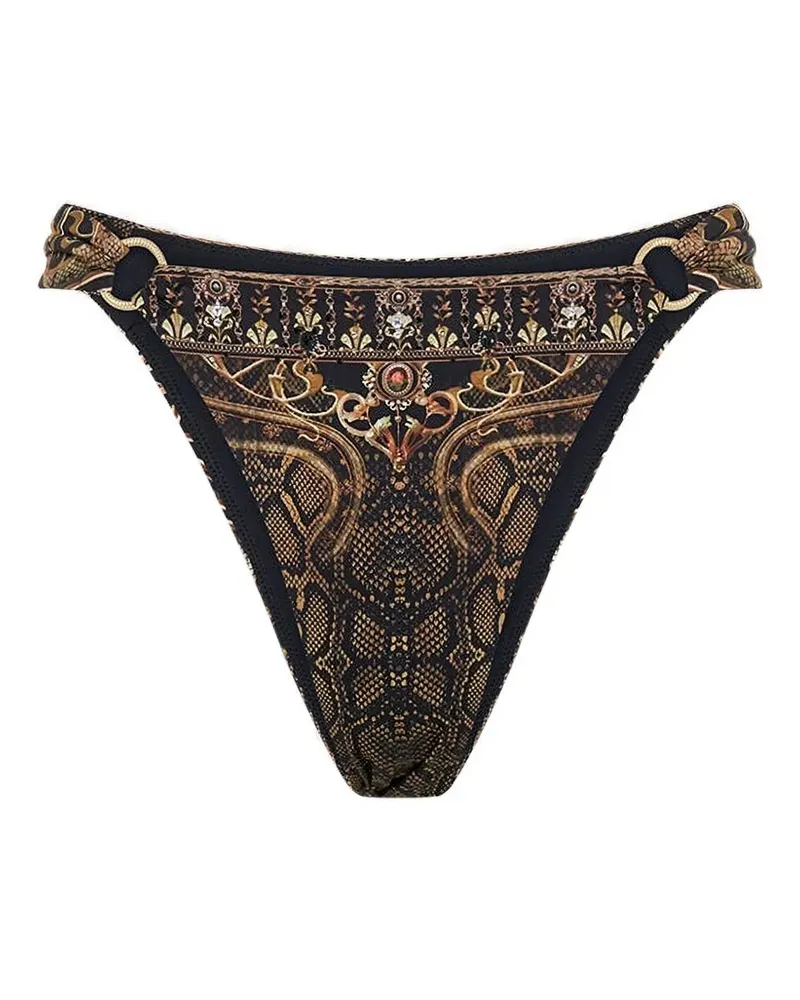 Camilla snake-pattern bikini bottom - Schwarz Schwarz