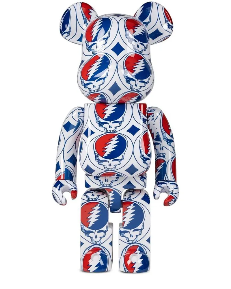 Medicom Toy x Grateful Dead Steal your Face BE@RBRICK Figur Weiß