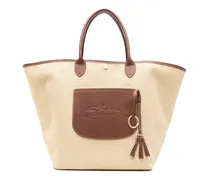 Große Le Pliage Korbtasche - Nude