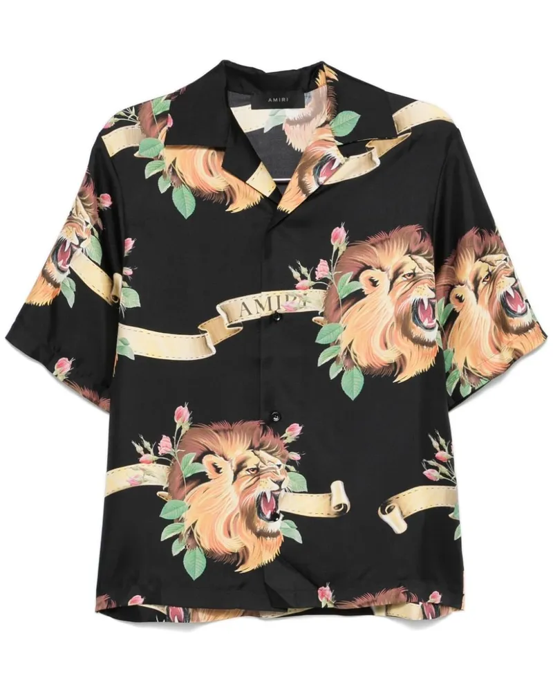 Amiri Lion Hemd - Schwarz Schwarz