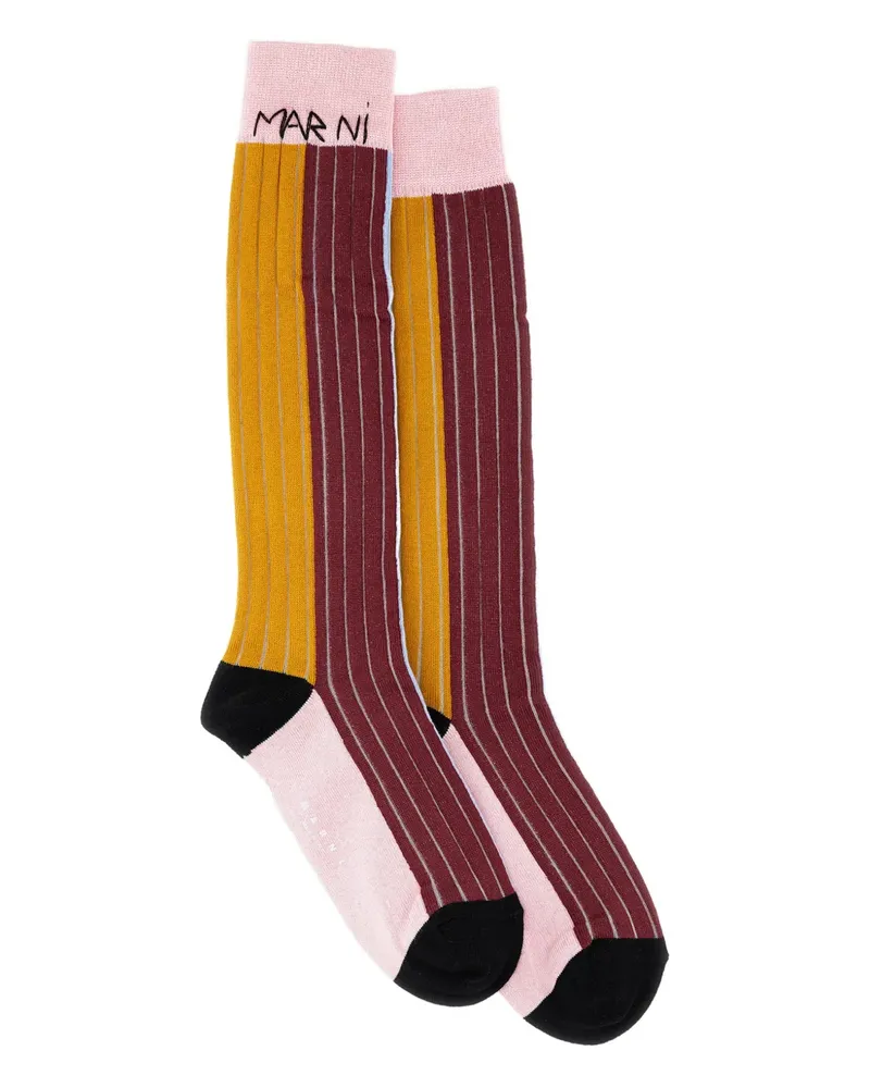 Marni Gestreifte Socken - Rosa Rosa