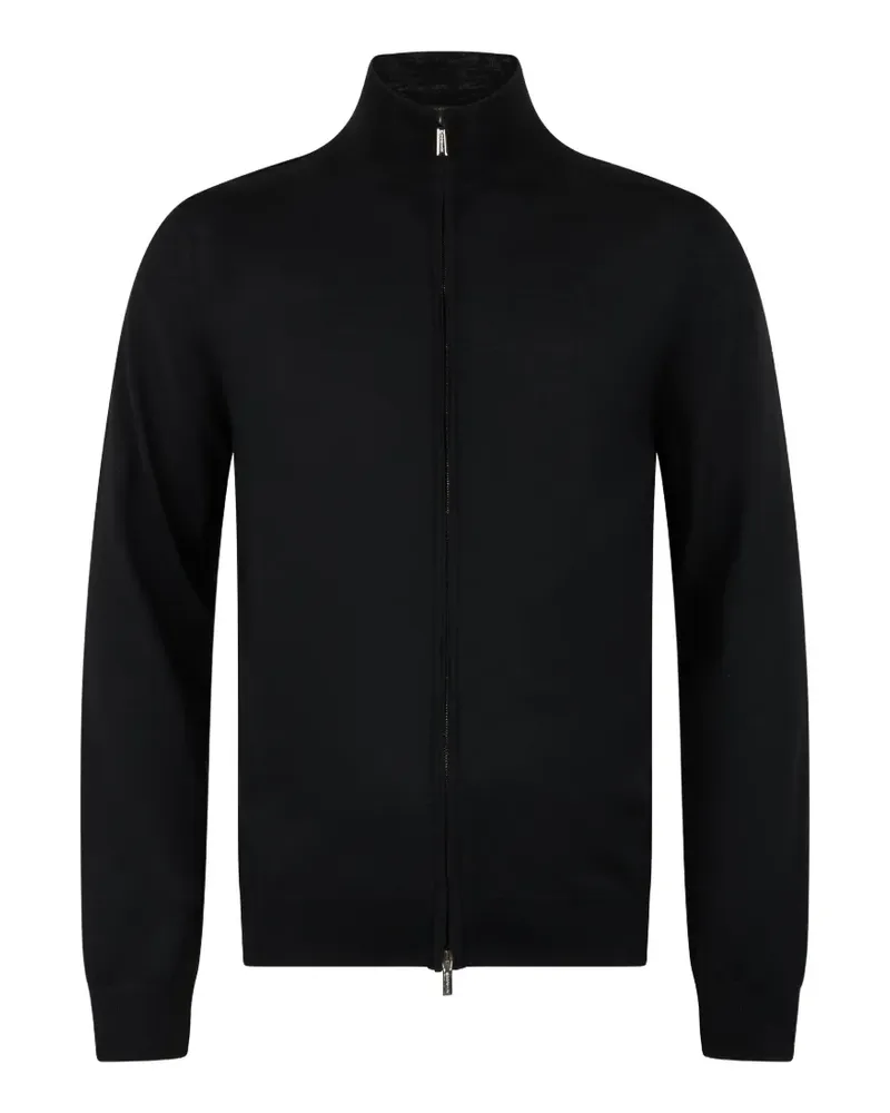 MOORER Cardigan mit Reißverschluss - Schwarz Schwarz