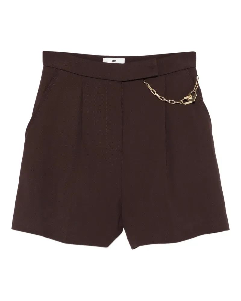 Elisabetta Franchi Bundfaltenshorts mit Kettendetail - Braun Braun