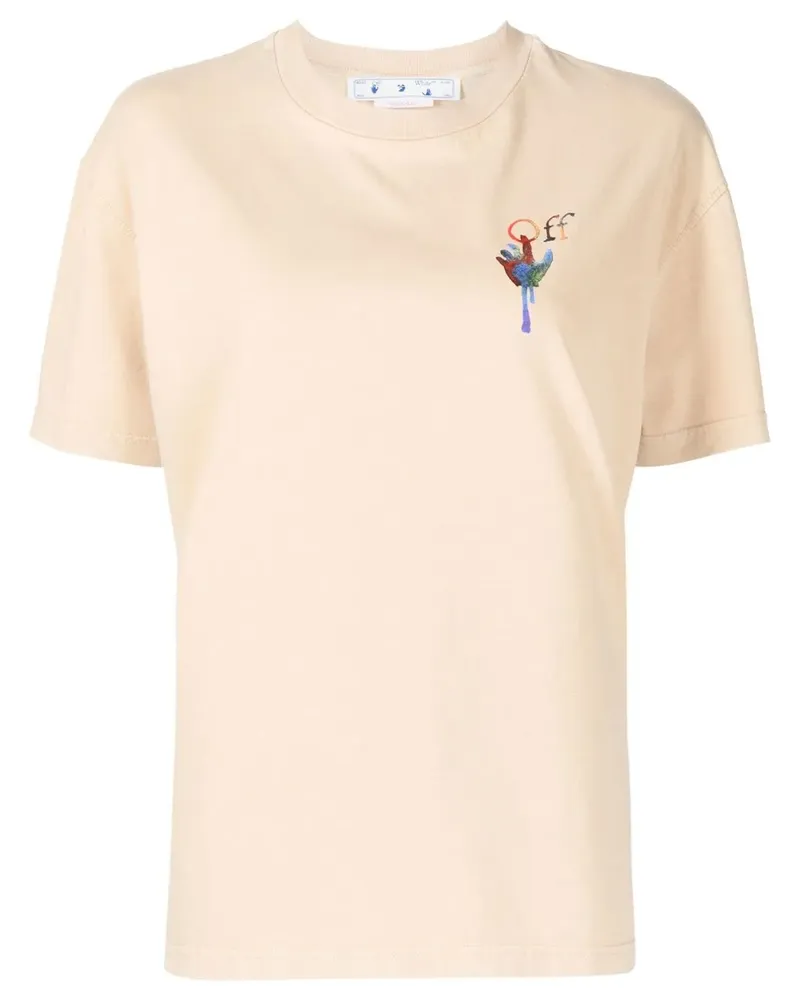 OFF-WHITE T-Shirt aus Baumwolle mit Logo-Print - Gelb Gelb