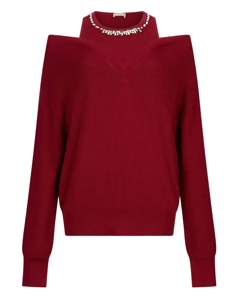 Liu Jo Jumper with bejewelled embroidery - Rot Rot