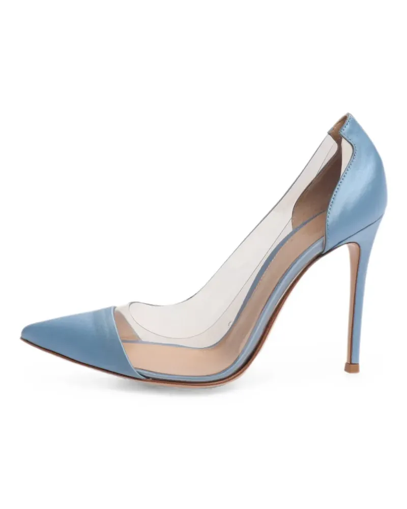 Gianvito Rossi satin transparent-panel pumps - Blau Blau