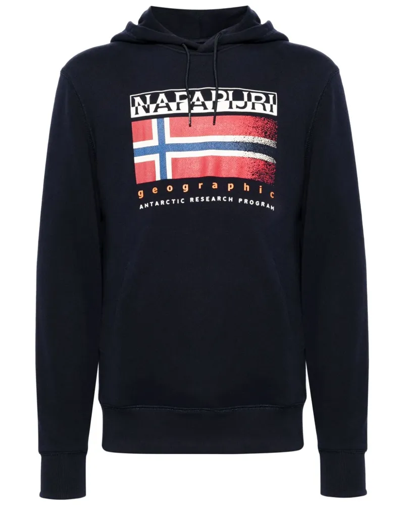 Napapijri Hoodie mit Logo-Print Blau