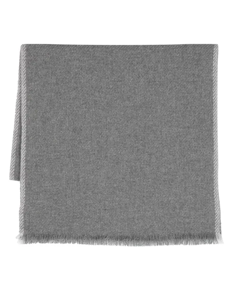 Brunello Cucinelli Kaschmirschal mit Fransensaum - Grau Grau