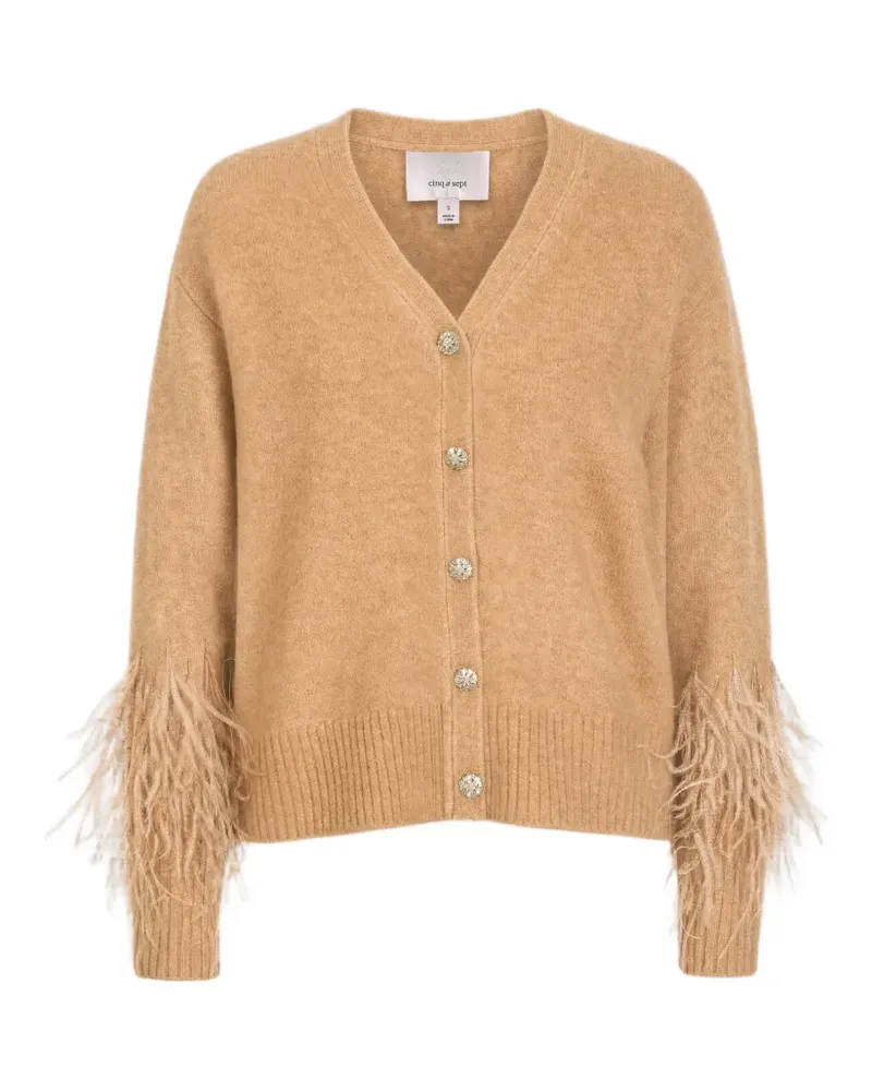 Cinq à Sept Briana Cardigan mit Federn - Nude Nude
