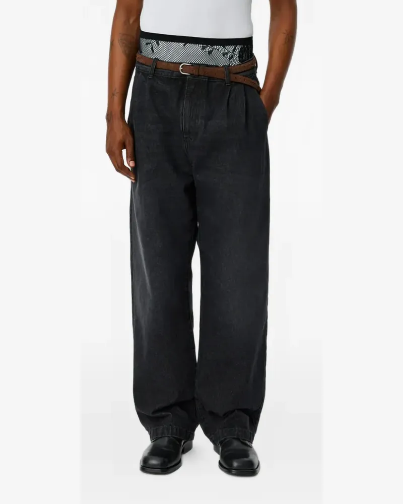 Mfpen Big double-pleated jeans - Schwarz Schwarz