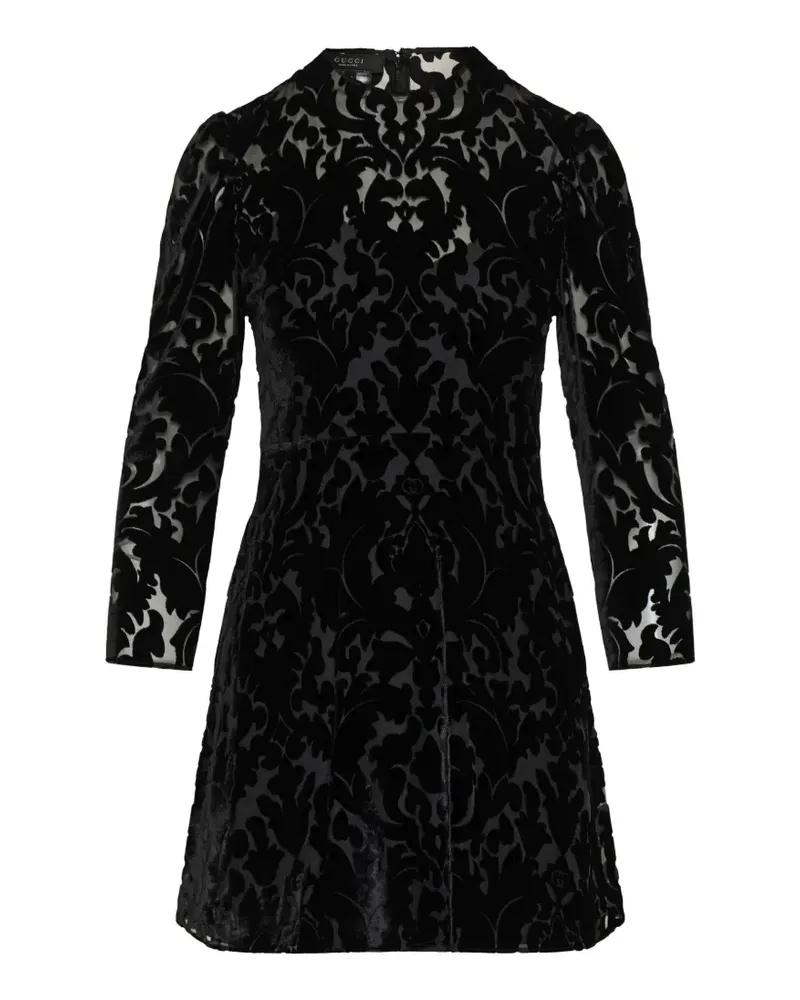 Gucci devoré-pattern mini dress - Schwarz Schwarz