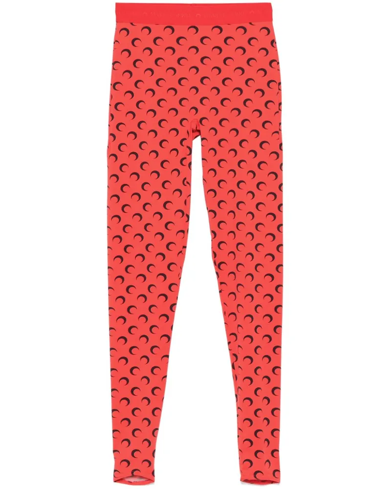 Marine Serre Leggings mit Mond-Print - Rot Rot