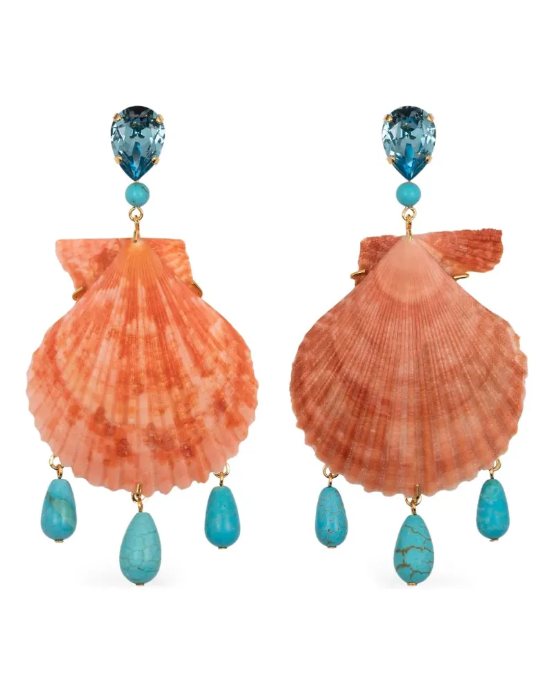 Jennifer Behr Cyrus shell-drop earrings - Gold Gold