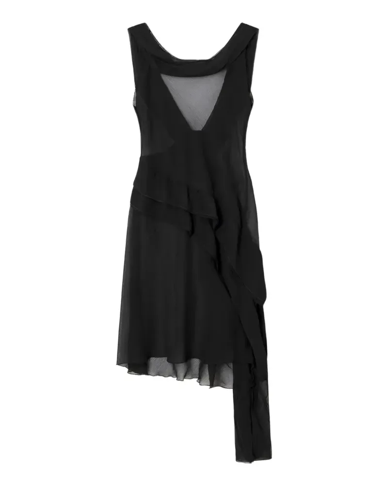 GIMAGUAS Boa asymmetric mini dress - Schwarz Schwarz